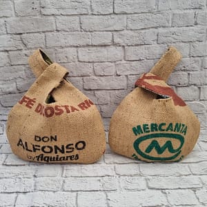 Japanese knot bags from coffee sack