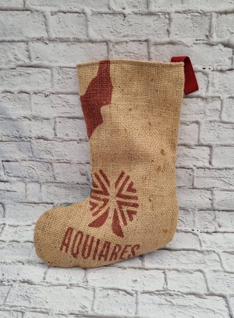 Burlap Christmas stocking